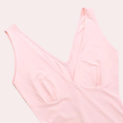 Paige | Elegant Sleeveless V-Neck Maxi Dress with Asymmetrical Slit - Image 5