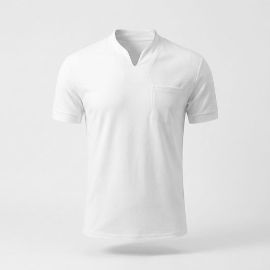 Image of Jed | Men's Band Collar Pocket T-Shirt